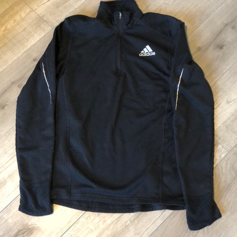 Adidas black fleece running sweater